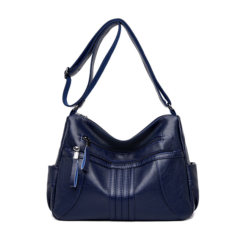 Women's Soft Leather Large Capacity Mom Korean Crossbody Bags