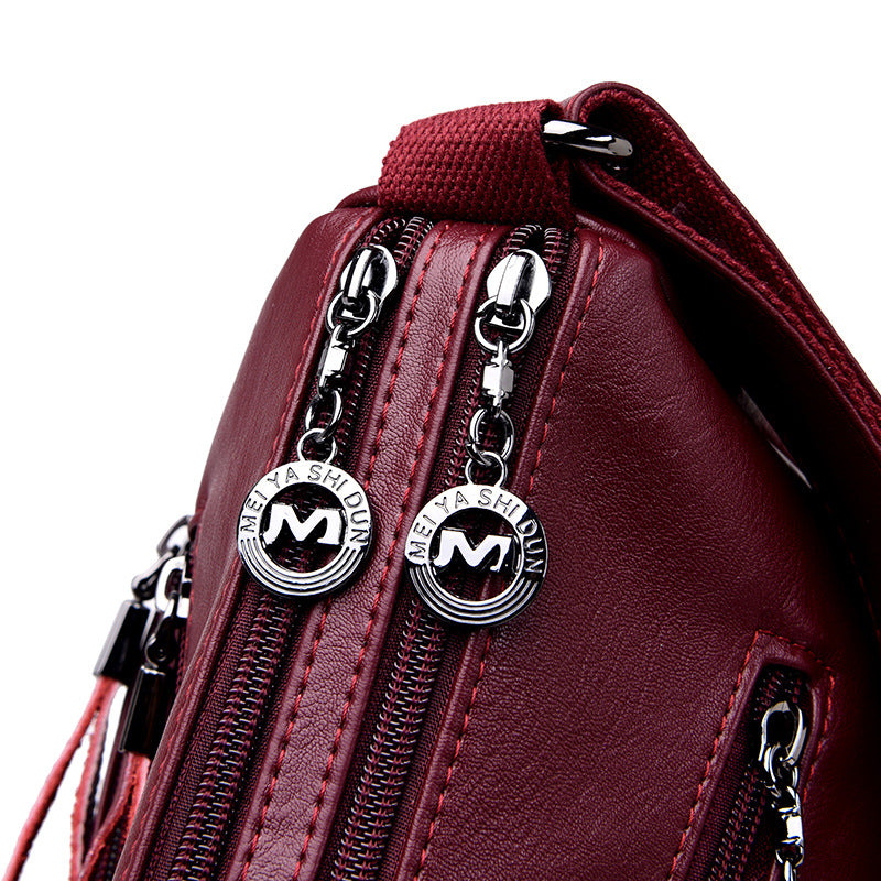 Women's Soft Leather Large Capacity Mom Korean Crossbody Bags