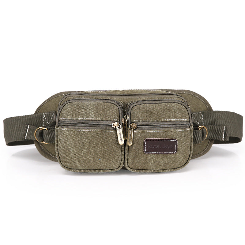 Men's Canvas Korean Trendy Large Capacity Men's Waist Packs