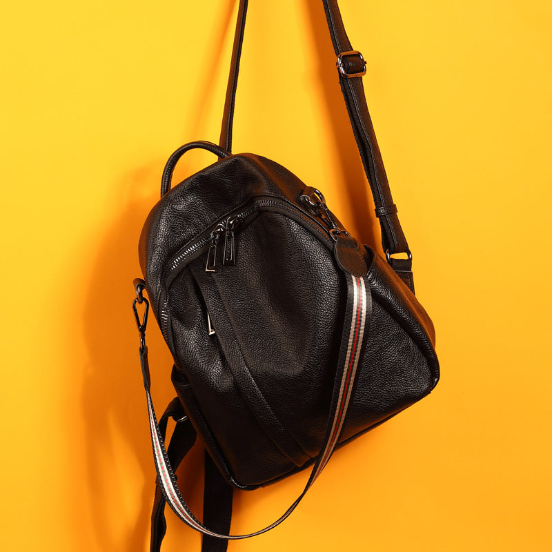 Women's Street Trend Leather Solid Color Sewing Luggage