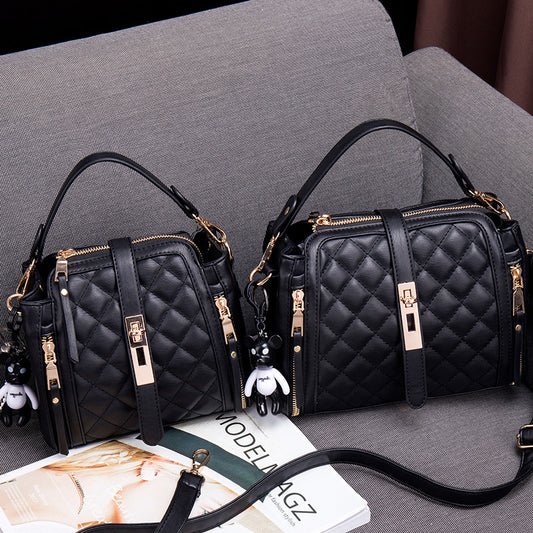 Women's Pattern Texture Fashionable Korean Style Portable Crossbody Bags