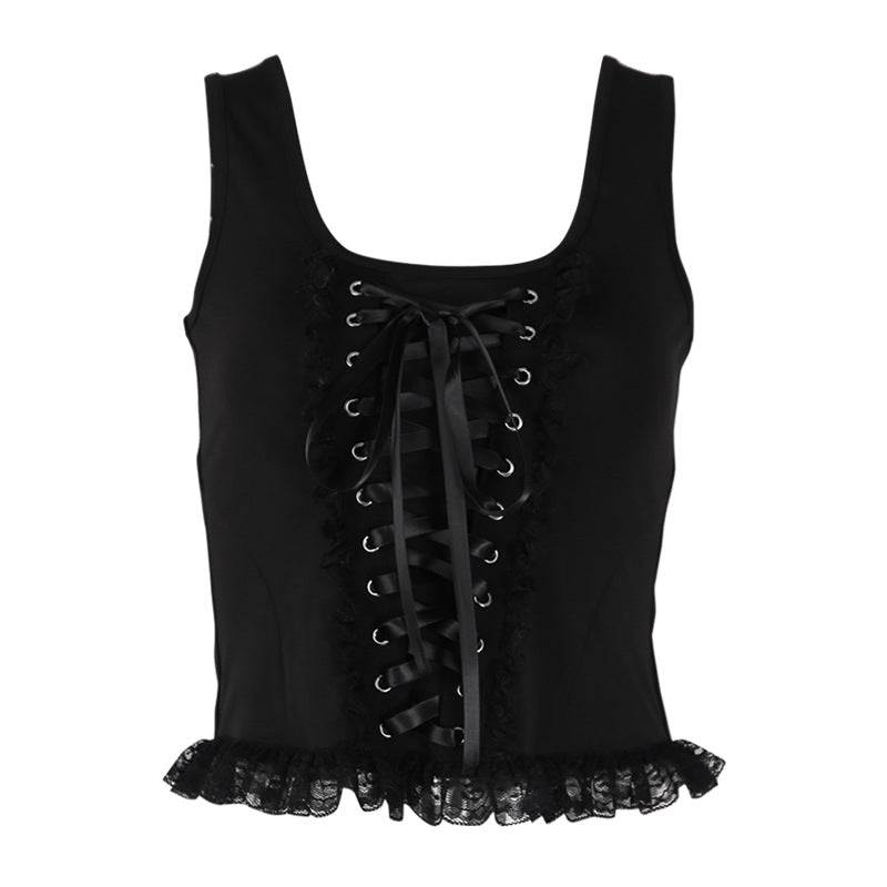 Women's Square Collar Sexy Dark Fashionable Knitted Tops