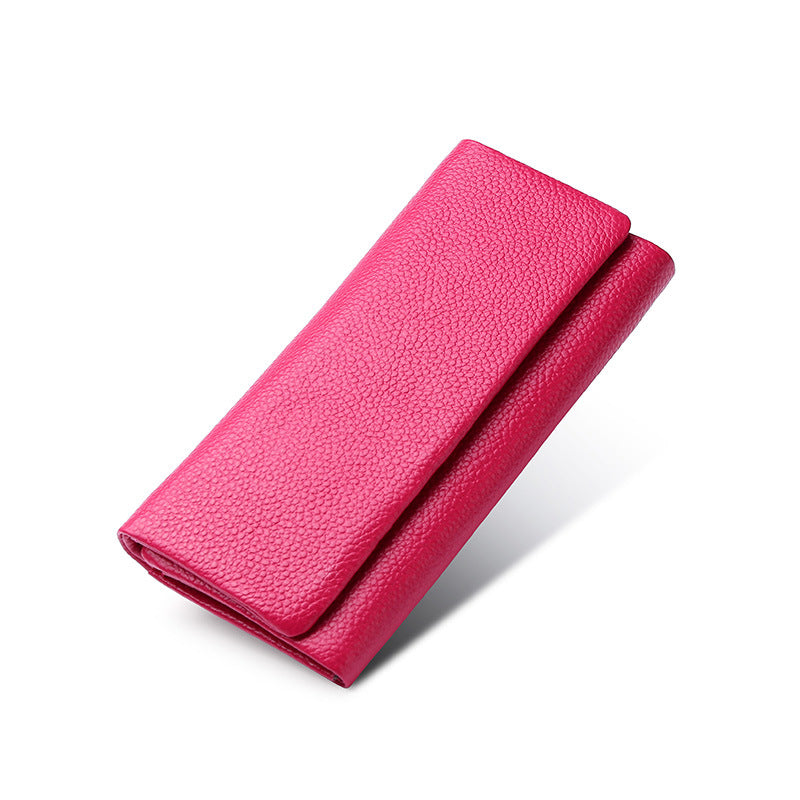 Women's Litchi Pattern Top Layer Cowhide Fashion Ladies Wallets