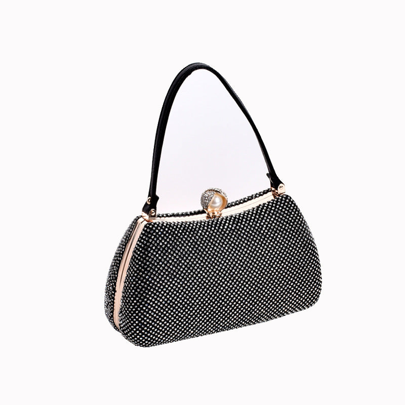 Women's Quality Rhinestone Banquet Fashion Chain Change Handbags