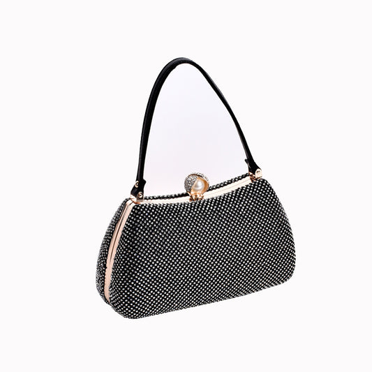 Women's Quality Rhinestone Banquet Fashion Chain Change Handbags