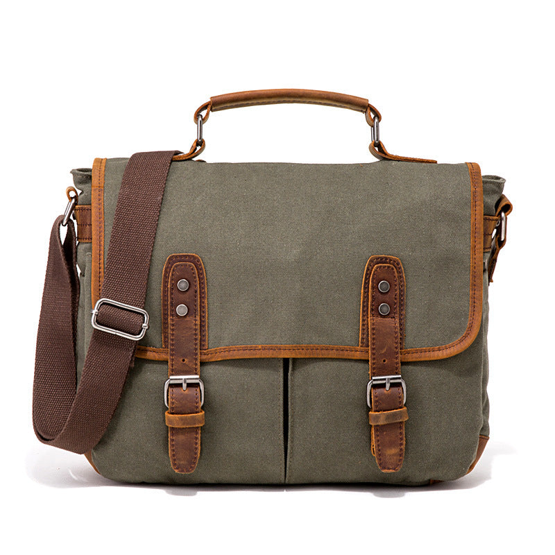 Men's Flying Vintage Canvas Crazy Horse Leather Men's Messenger Bags