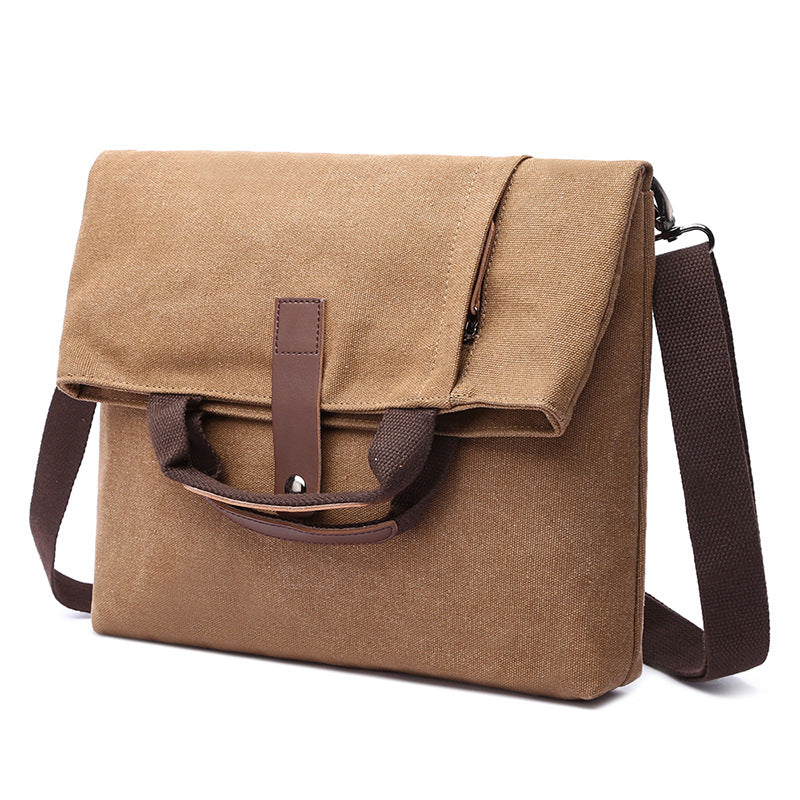 Men's Fashion Canvas Diagonal Solid Color Men's Messenger Bags