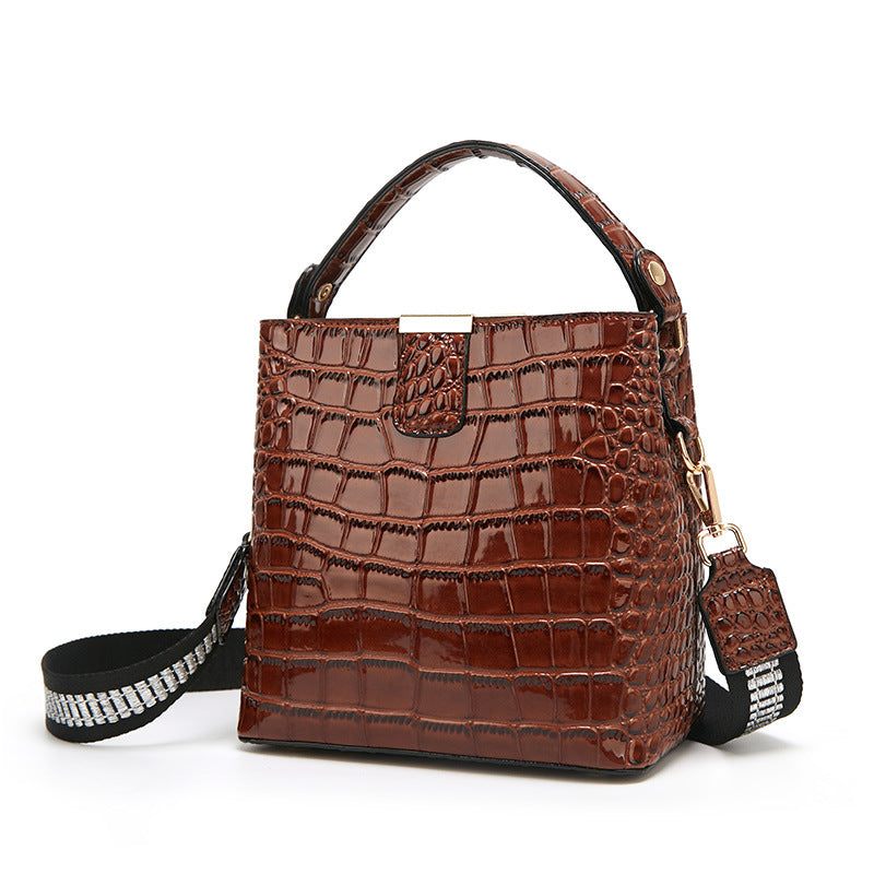 Women's Patent Leather Crocodile Pattern Fashion Handbags