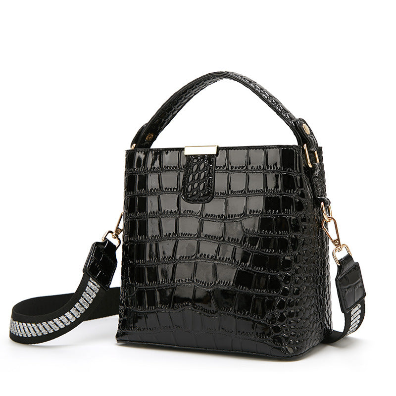 Women's Patent Leather Crocodile Pattern Fashion Handbags
