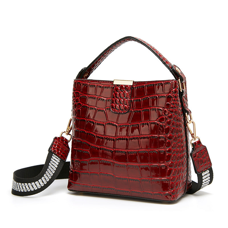 Women's Patent Leather Crocodile Pattern Fashion Handbags