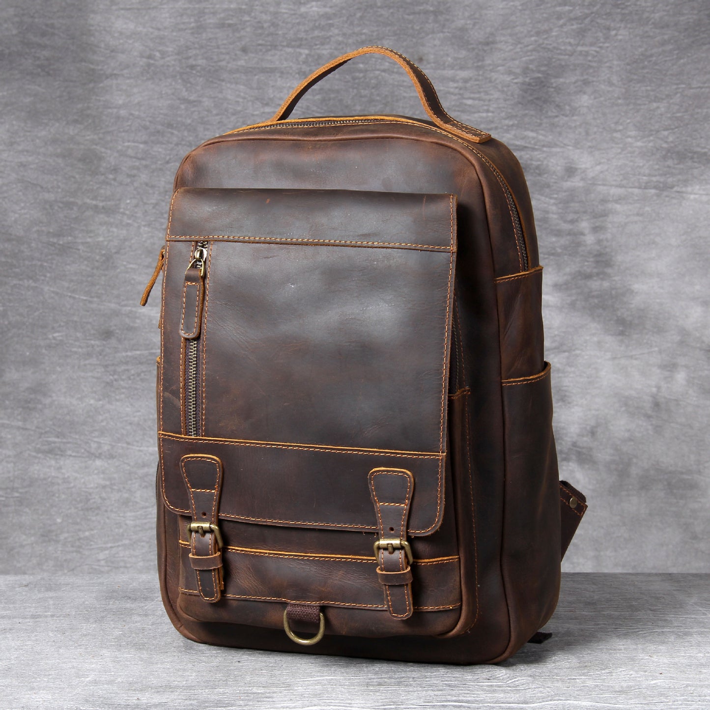 Women's & Men's & Retro Crazy Horse Leather First Backpacks