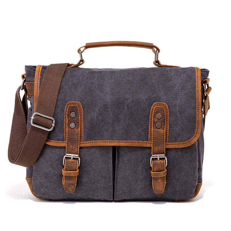 Men's Flying Vintage Canvas Crazy Horse Leather Men's Messenger Bags