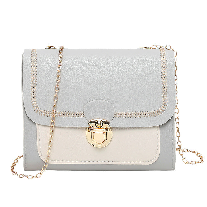 Korean Mini Contrast Color Chain Oblique Female Women's Messenger Bag