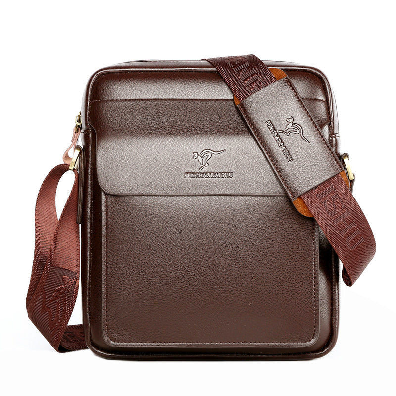 Men's Man Business Leather Vertical Fashion Trendy Backpacks