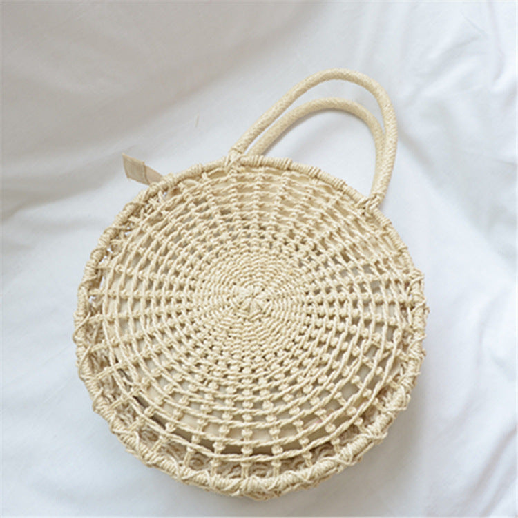 Women's Straw Handmade Woven Hollowed Round Fashionable Bags