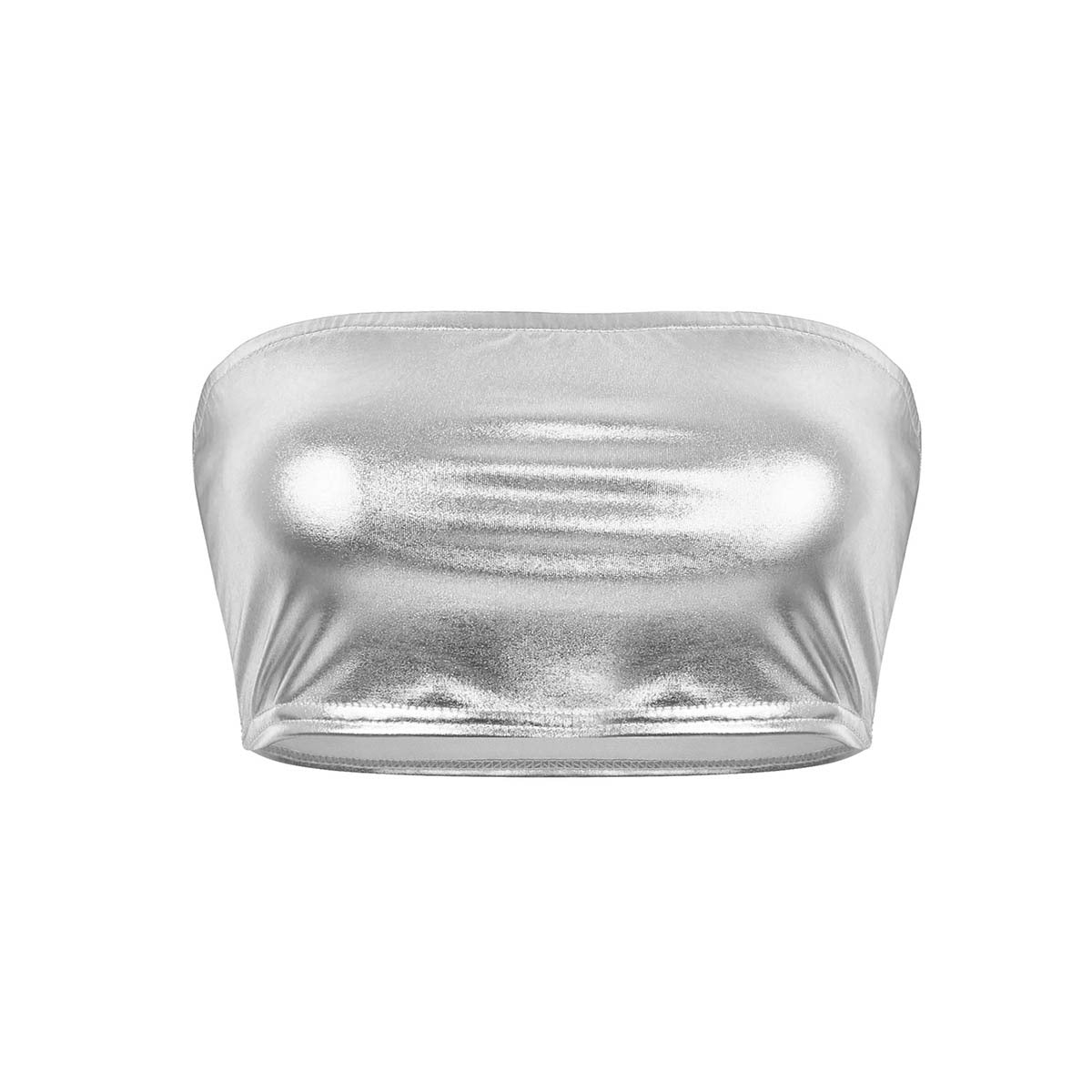 Women's Sexy Bandeau Patent Leather Tube Bright Bottoming Vests