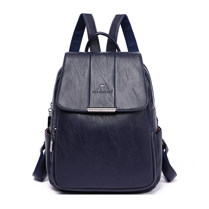 Women's Retro Style Real Sheepskin Pattern Solid Backpacks