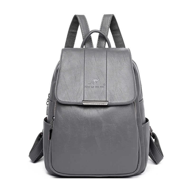 Women's Retro Style Real Sheepskin Pattern Solid Backpacks