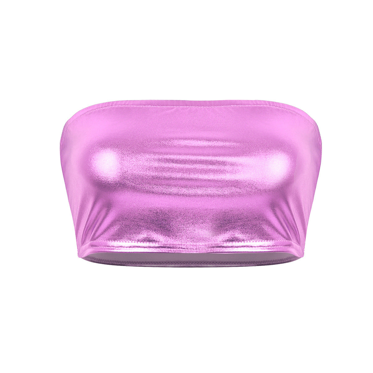 Women's Sexy Bandeau Patent Leather Tube Bright Bottoming Vests