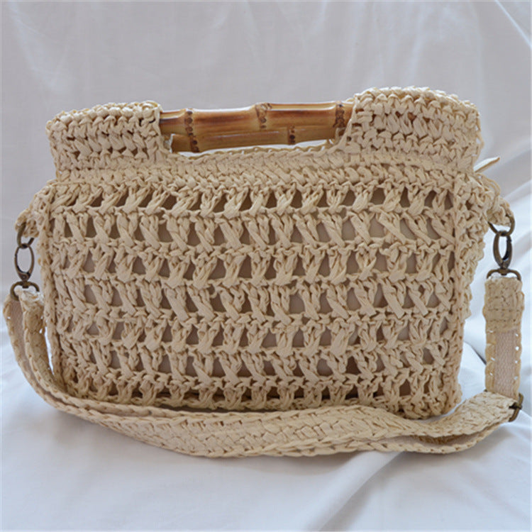 Women's Straw Bamboo Woven Fashion Holiday Crossbody Bags