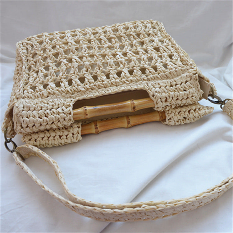 Women's Straw Bamboo Woven Fashion Holiday Crossbody Bags