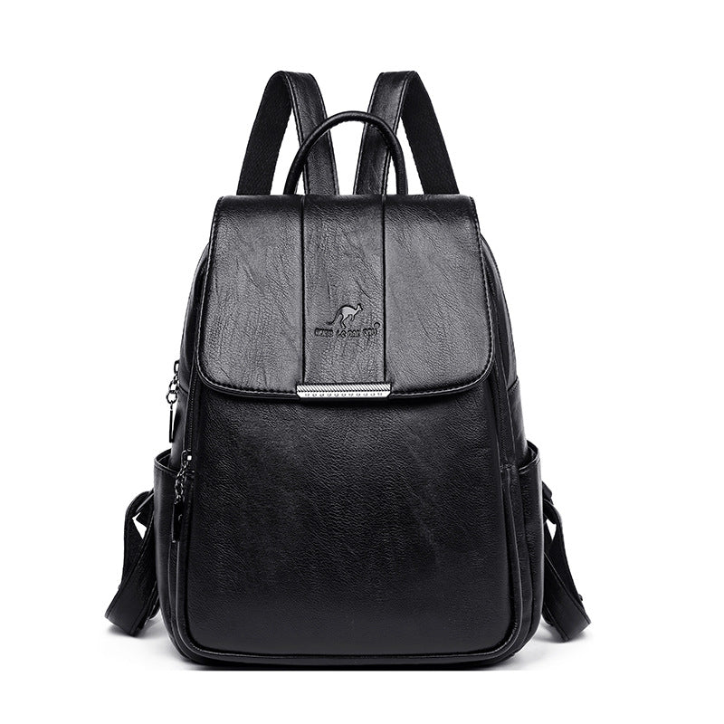 Women's Retro Style Real Sheepskin Pattern Solid Backpacks