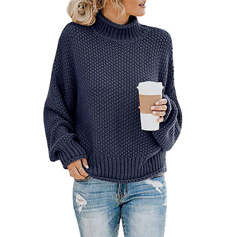 Women's Classic Thick Thread Turtleneck Pullover Sweaters