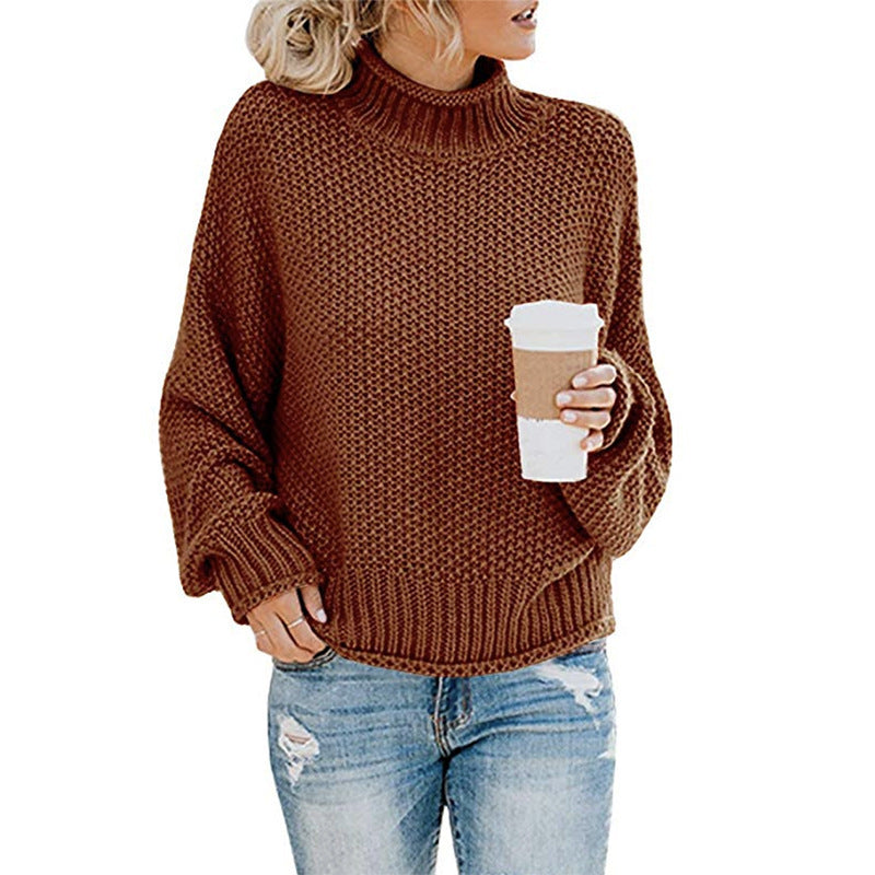 Women's Classic Thick Thread Turtleneck Pullover Sweaters