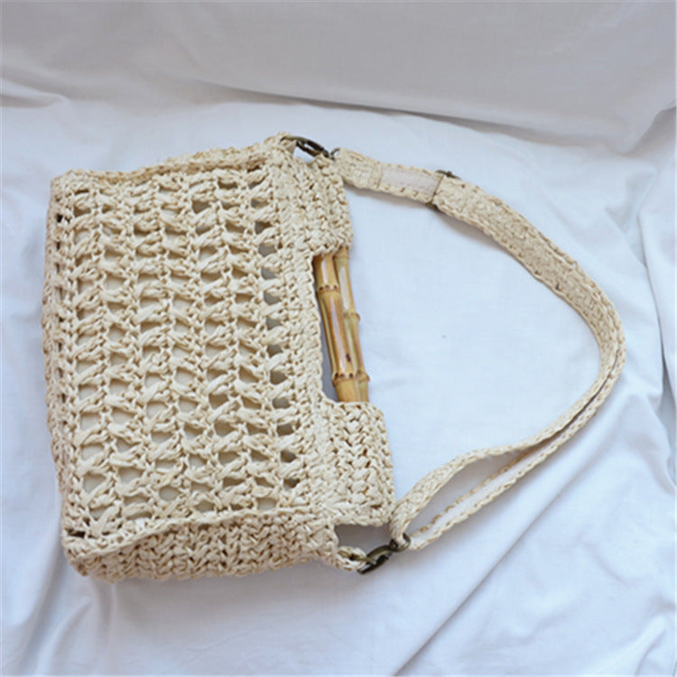 Women's Straw Bamboo Woven Fashion Holiday Crossbody Bags