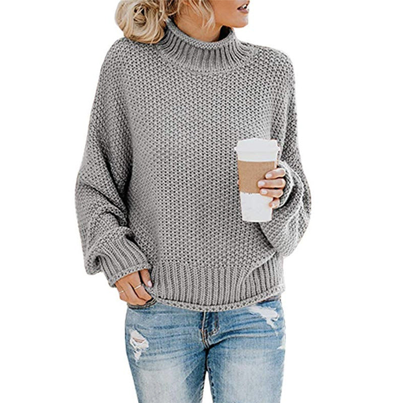 Women's Classic Thick Thread Turtleneck Pullover Sweaters