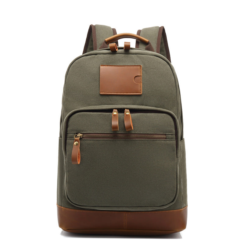 Men's Solid Color Large Capacity Leisure Korean Backpacks