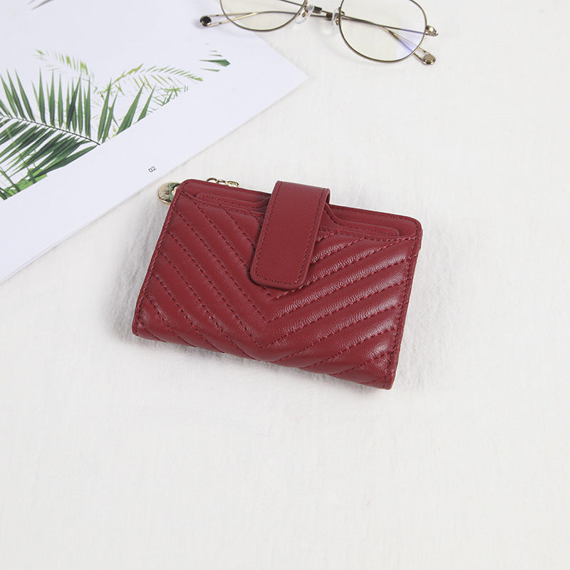 Women's Short Genuine Leather Simple Driving License Ladies Wallets