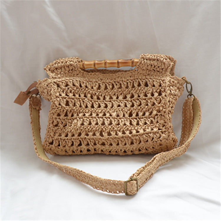 Women's Straw Bamboo Woven Fashion Holiday Crossbody Bags