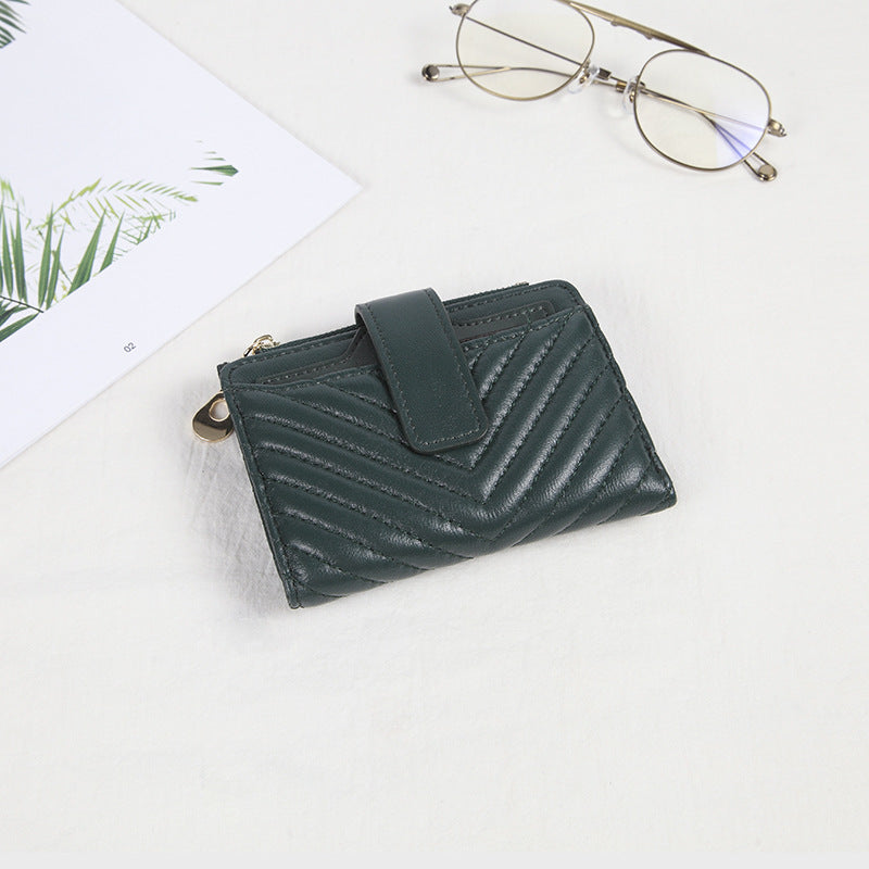 Women's Short Genuine Leather Simple Driving License Ladies Wallets
