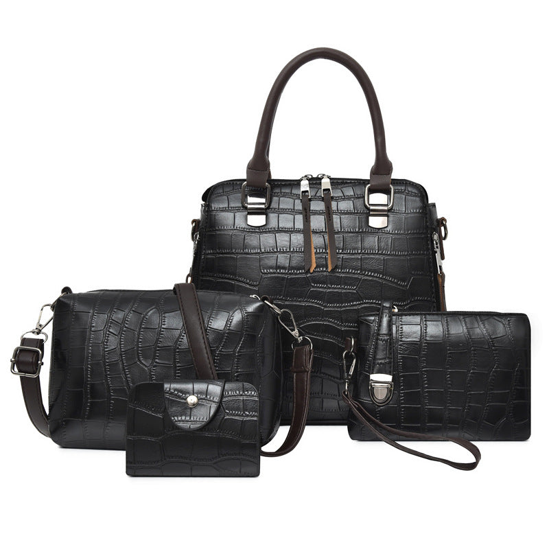 Women's Trendy Stone Pattern Versatile Fashion Leisure Tote Bags