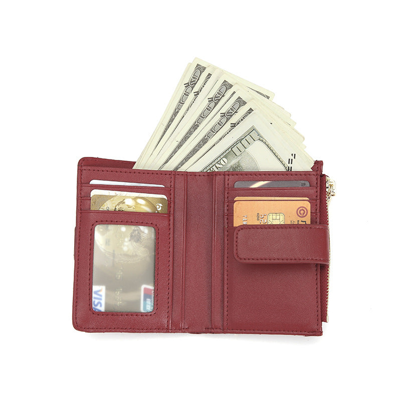 Women's Short Genuine Leather Simple Driving License Ladies Wallets