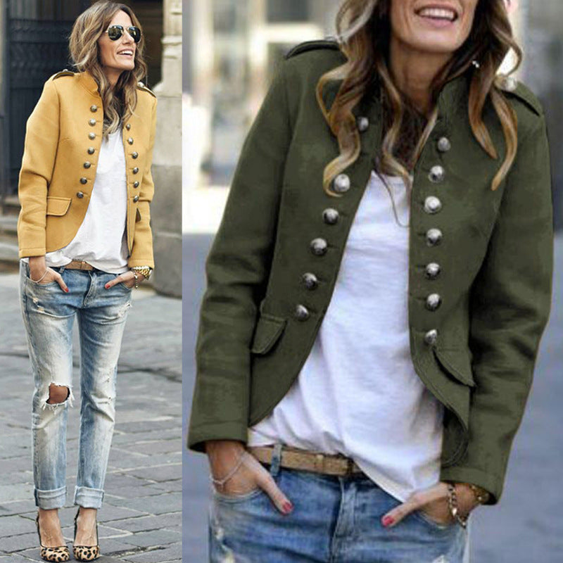 Graceful Charming Creative Casual Woolen Button Blouses