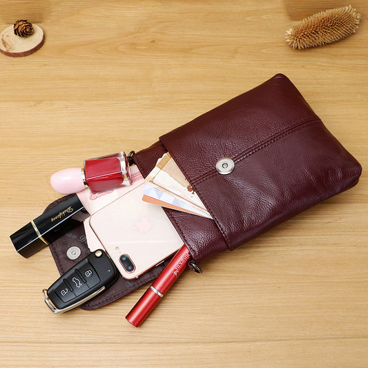 Women's Leather Mini Korean Simple First Layer Bags