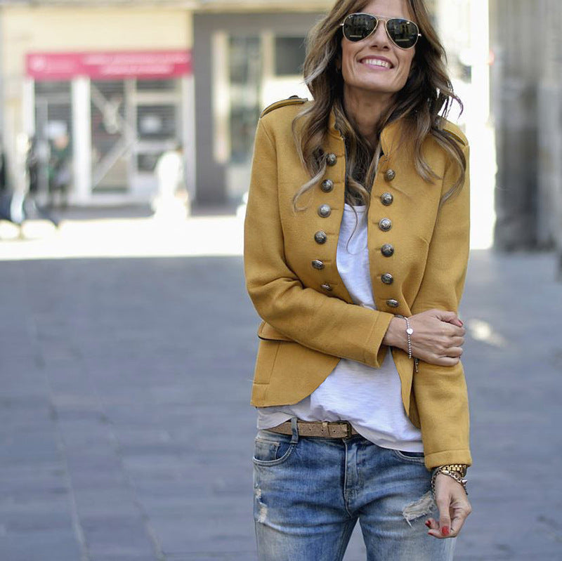 Graceful Charming Creative Casual Woolen Button Blouses