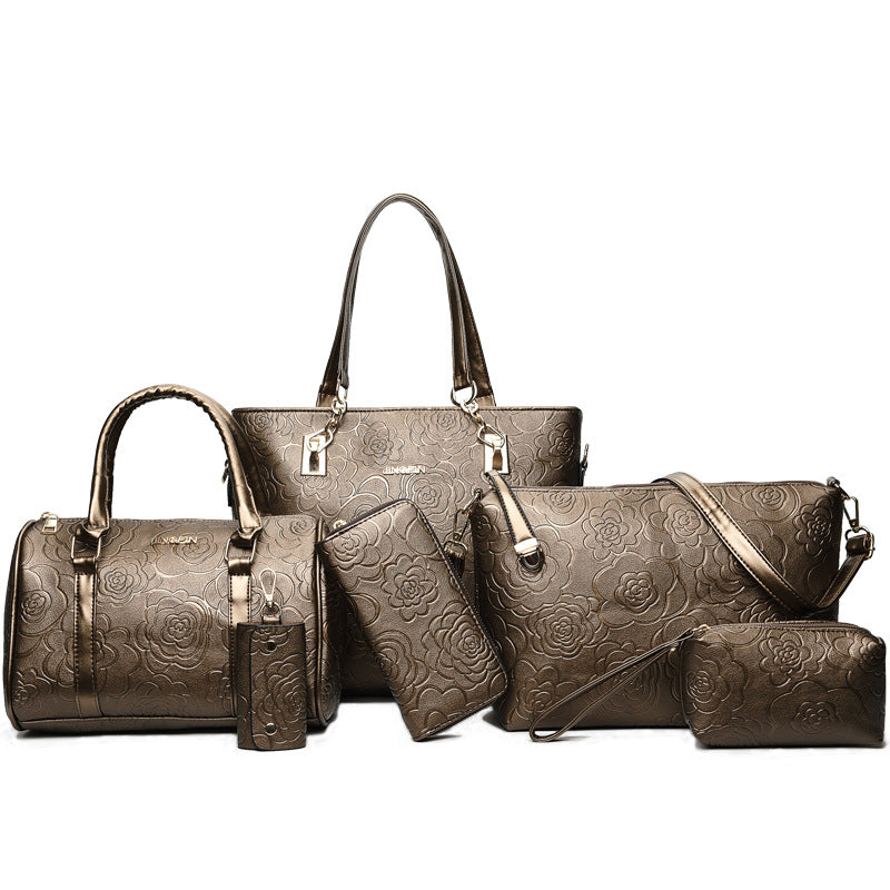 Women's Spring Rose Set Fashion Korean Portable Bags