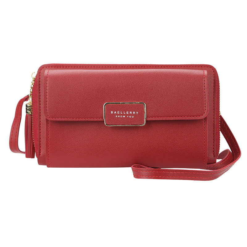 Women's Korean Zip Tassel Long For Women's Shoulder Bag