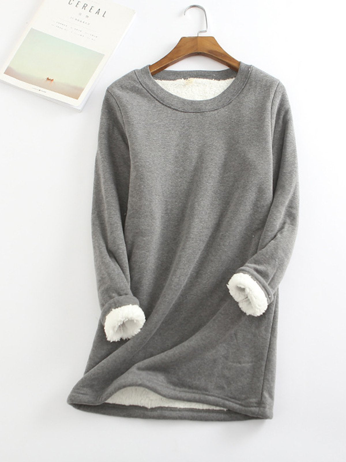 Women's Padded Bottoming Shirt Mid-length Thickened Large Fleece Slim Tops