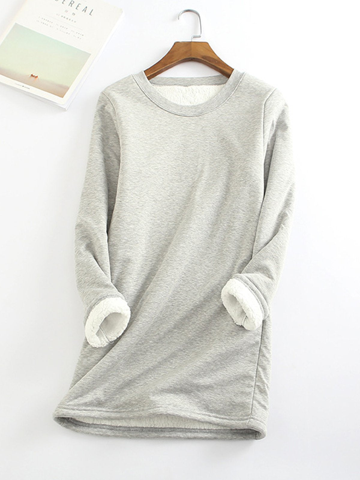 Women's Padded Bottoming Shirt Mid-length Thickened Large Fleece Slim Tops