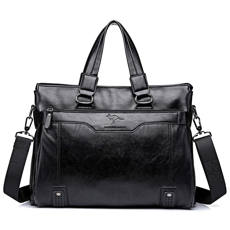 Men's Soft Leather English Kangaroo Business Large Men's Handbags