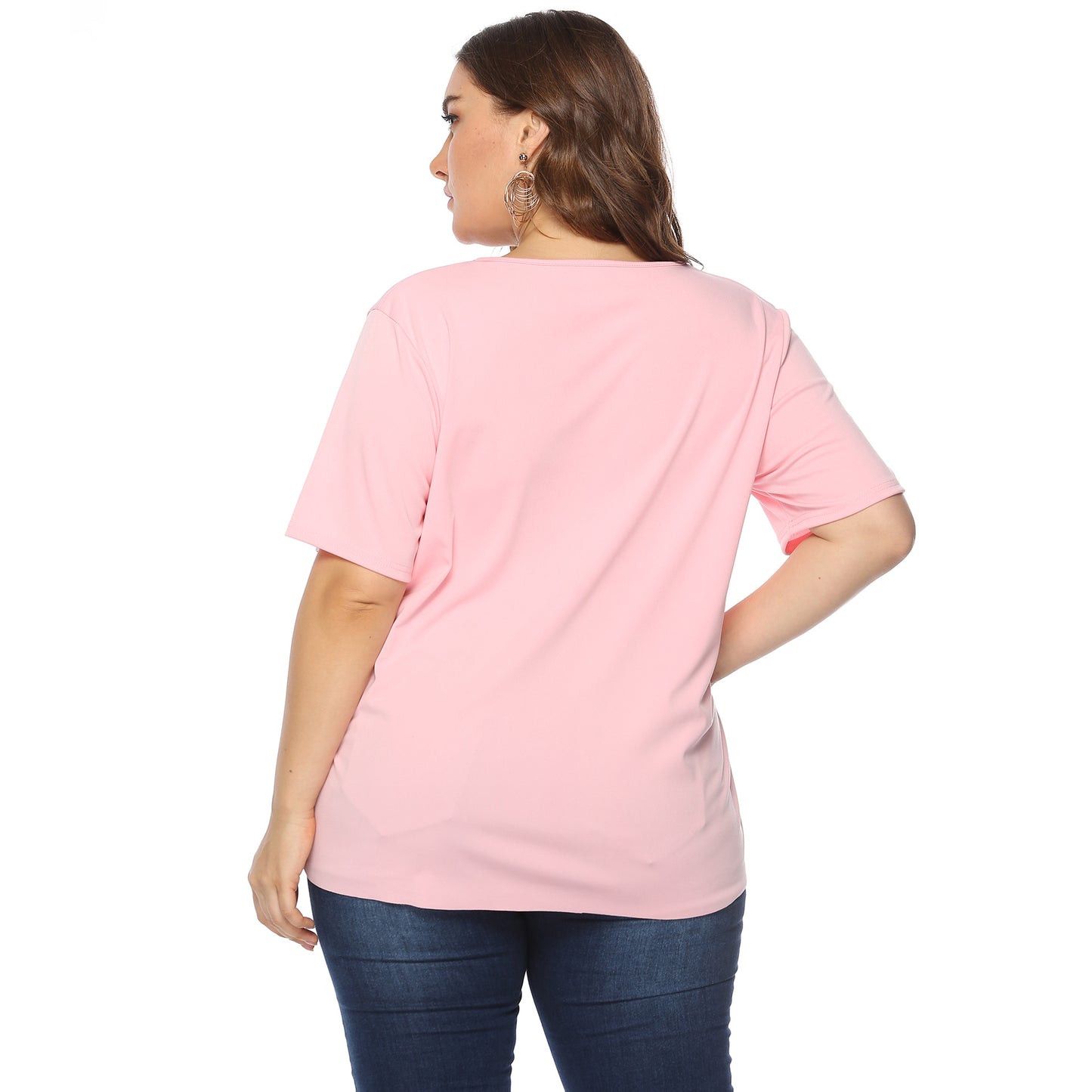 Women's Hollow Wave Edge Simple Casual Round Tops