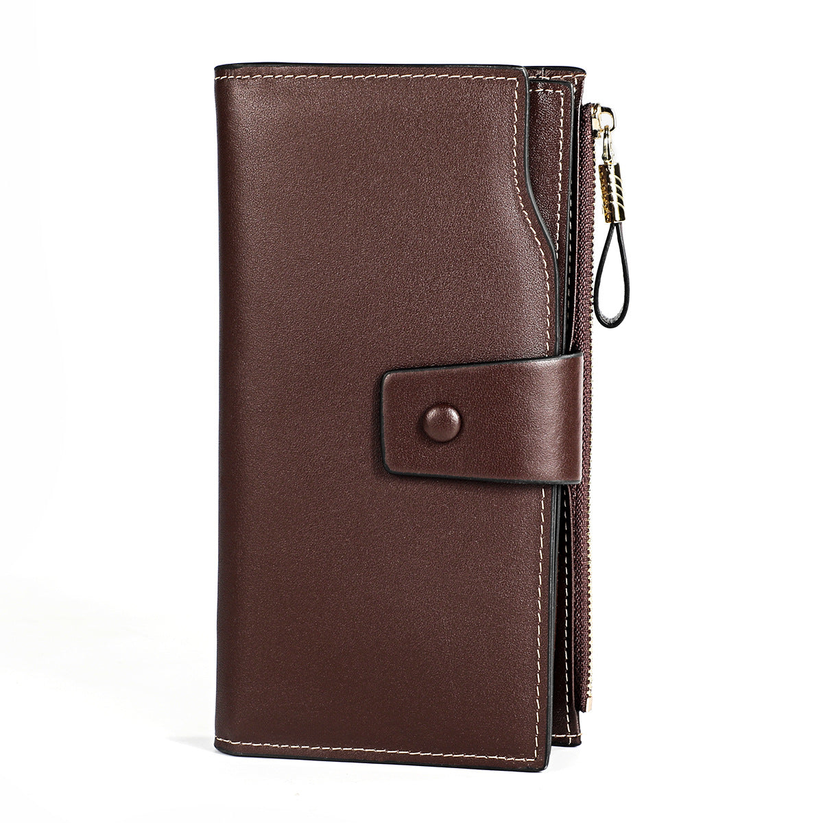 Women's Top Layer Leather Long Korean Style Oil Wax Cowhide Ladies Wallets