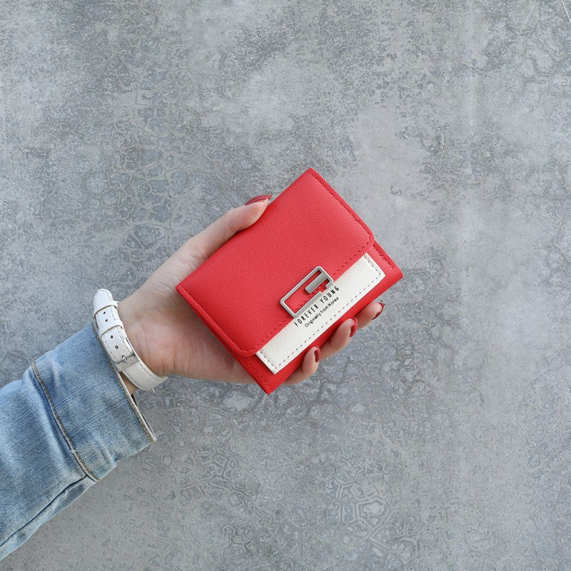 Women's Contrast Color Versatile Fresh Short Fashion Mini Ladies Wallet