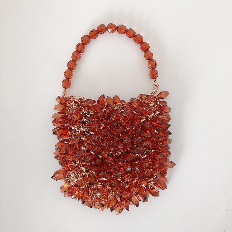 Women's Woven Brown Water Drop Fashion Retro Handbags