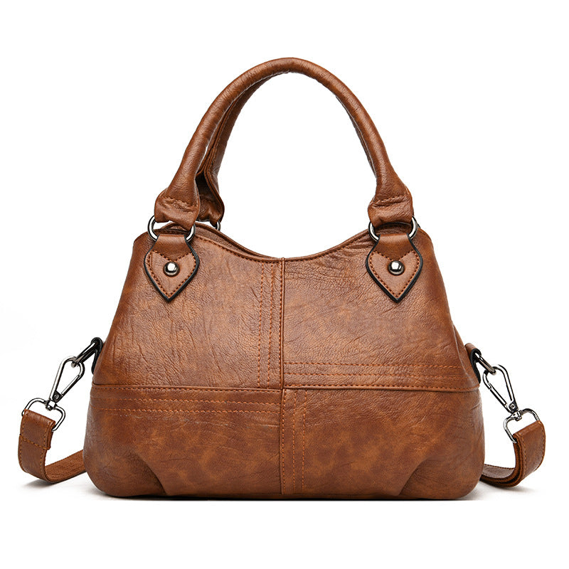 Women's Retro Soft Leather Korean Simple Fashion Shoulder Bags