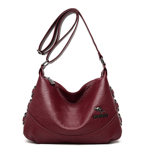Women's Mother's Fashion Large Capacity Soft Leather Bags